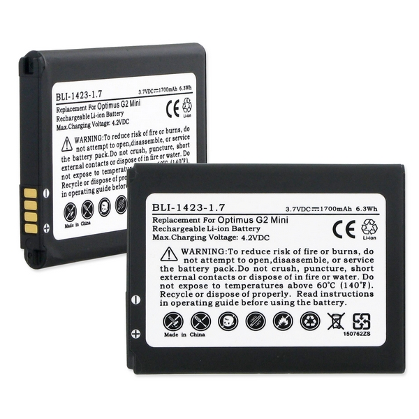 BLI-1423-1.7 Li-Ion Battery - Rechargable Ultra High Capacity (Li-Ion 3.8V 1700 mAh) - Replacement For LG BL-59UH Cellphone Battery