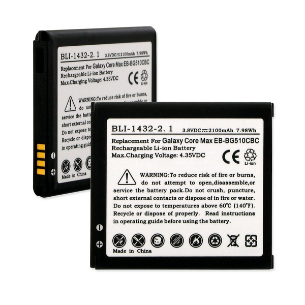 BLI-1432-2.1 LI-ION Battery - Rechargeable Ultra High Capacity (LI-ION 3.8V 2100mAh) - Replacement For Samsung  EB-BG510  EB-BG510CBC Cellphone Battery