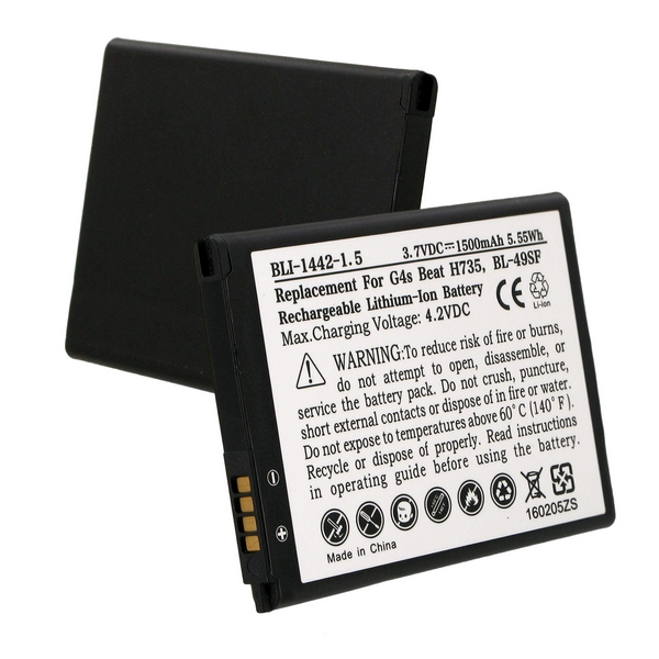BLI-1442-1.5 Li-Ion Battery - Rechargeable Ultra High Capacity (Li-Ion 3.7V 1500mAh) - Replacement For LG BL-49SF Cellphone Battery