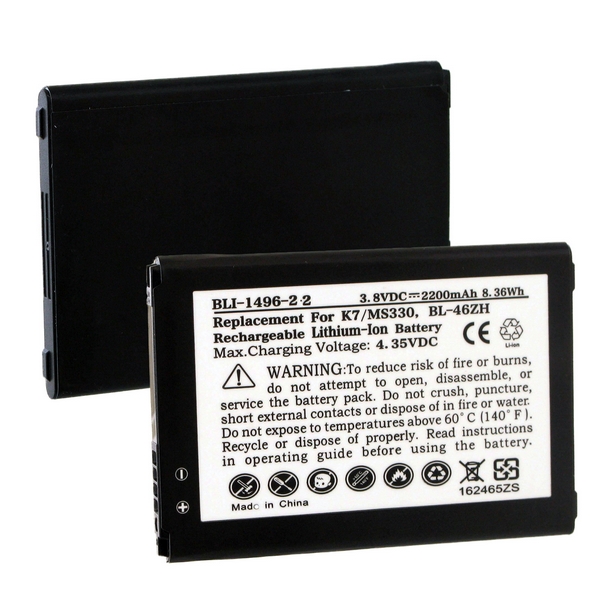 BLI-1496-2.2 Li-Ion Battery - Rechargeable Ultra High Capacity (Li-Ion 3.8V 2200mAh) - Replacement For LG BL-46ZH Cellular Battery