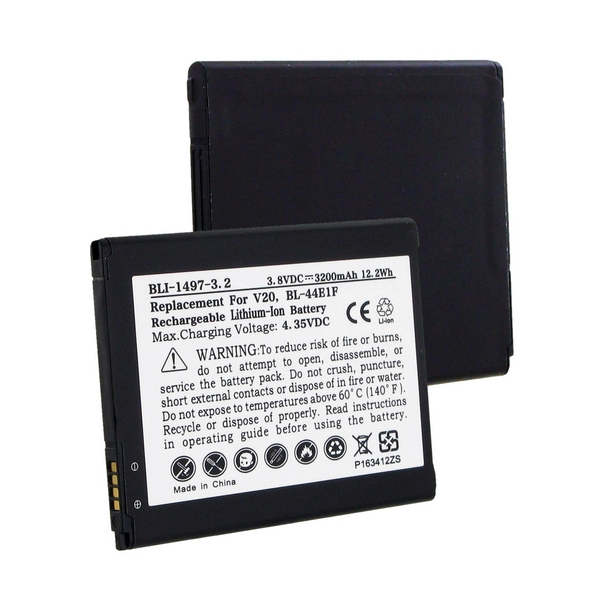 Cellphone Li-Ion Battery - Rechargeable Ultra High Capacity (3.8V 3200 mAh) - replacement for LG BL-44E1F Battery