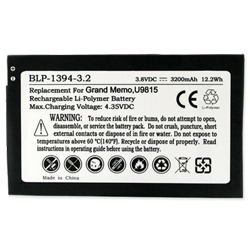 BLP-1394-3.2 Li-Pol Internal Battery - Rechargable Ultra High Capacity (Li-Pol 3.8V 3200 mAh) - Replacement For ZTE Li3822T43P3H965844 Cellphone Battery