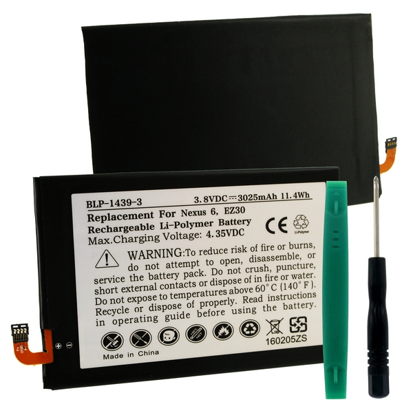 BLP-1439-3 Li-Pol Battery - Rechargeable Ultra High Capacity (Li-Pol 3.8V 3025mAh) - Replacement For Motorola SNN-5953A Cellphone Battery (Embedded Battery w/ Tools)