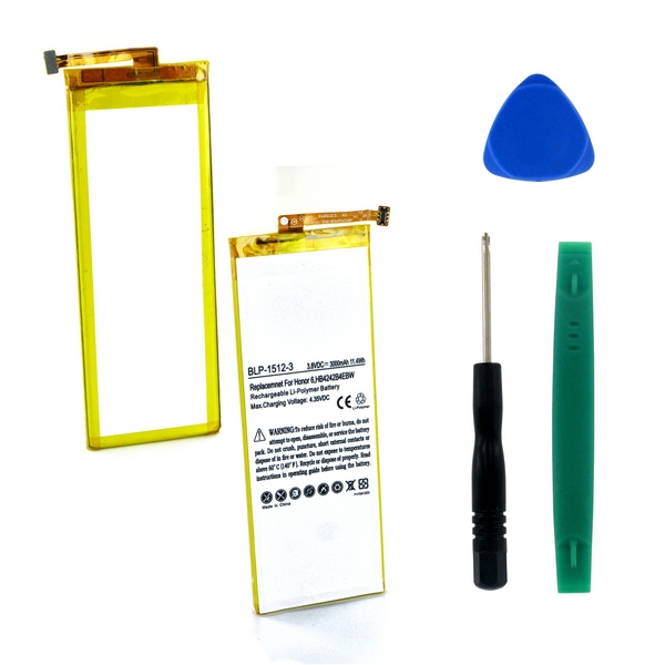Cellphone Ultra Hi-Capacity Battery (Li-Pol, 3.8V, 3000mAh) - Replacement for Huawei HB4242B4EBW Battery - Installation Tools Included