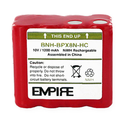 BNH-BPX8N-HC Ni-MH Battery - Rechargeable Ultra High Capacity (1200 mAh) - replacement for Ritron BPX-8NHC Battery