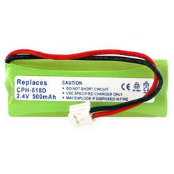 EM-CPH-518D - Ni-MH, 2.4 Volt, 500 mAh, Ultra Hi-Capacity Battery - Replacement Battery for vTech 89-1337-00-00, BT18443, BT28443 Cordless Phone Battery