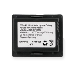 EM-CPH-526 - Ni-MH, 3.6 Volt, 750 mAh, Ultra Hi-Capacity Battery - Replacement Battery for NORTEL WLAN-2211 Cordless Phone Battery