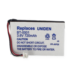 EM-CPL-507Q3 - Li-Ion, 3.6 Volt, 720 mAh, Ultra Hi-Capacity Battery - Replacement Battery for Uniden BT-0001  Cordless Phone Battery