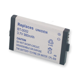 EM-CPL-509 - Li-Ion, 3.7 Volt, 980 mAh, Ultra Hi-Capacity Battery - Replacement Battery for Uniden BT-0002  Cordless Phone Battery