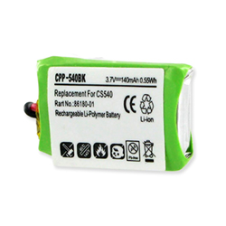 EM-CPP-540 - Li-Pol, 3.7 Volt, 140 mAh, Ultra Hi-Capacity Battery - Replacement Battery for Plantronics CS540 Wireless Headset Battery