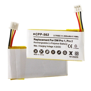 CPP-562 Li-Pol Battery - Rechargeable Ultra High Capacity (Li-Pol 3.7V 200mAh) - Replacement For Sennheiser 504374 , DW PRO 1 and PRO 2 Wireless Headset Batteries