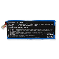 RLI-015-2 Li-Ion 7.4V (2000 mAh) Battery - Replacement For Crestron TPMC-8X-BTP Remote Control Battery