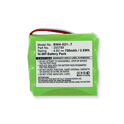 RNH-021-.7 Ni-MH 4.8V (750 mAh) Battery - Replacement For Philips 255789 Remote Control Battery