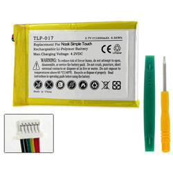 TLP-017 Li-Pol Battery - Rechargeable Ultra High Capacity (Li-Pol 3.7V 1800 mAh) - Replacement For Barnes & Noble MLP305787 Battery - Installation Tools Included