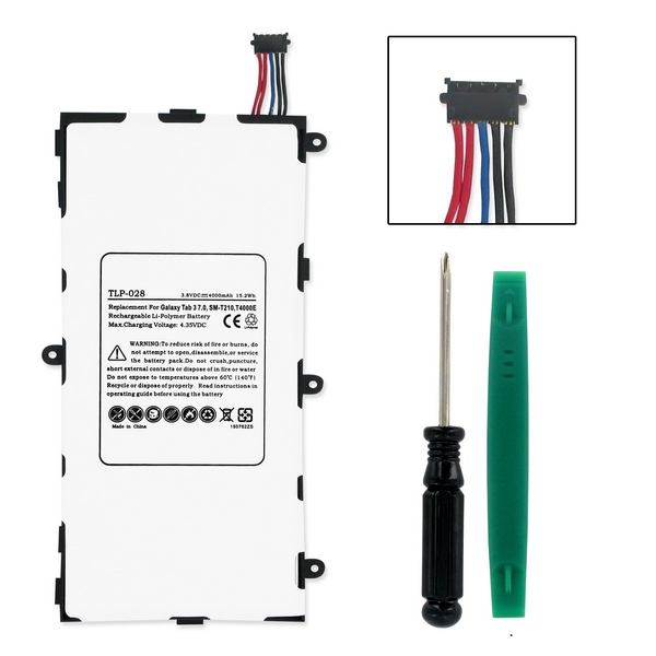 TLP-028 Li-Pol Battery - Rechargeable Ultra High Capacity (Li-Pol 3.7V 4000 mAh) - Replacement For Samsung SM-T217A Battery - Installation Tools Included