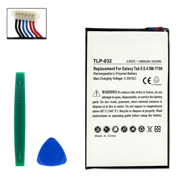 TLP-032 LI-POL Battery - Rechargeable Ultra High Capacity (LI-POL 3.8V 4900mAh) - Replacement For Samsung EB-BT705 EB-BT705FBE  Tablet Battey - Installation Tools Included
