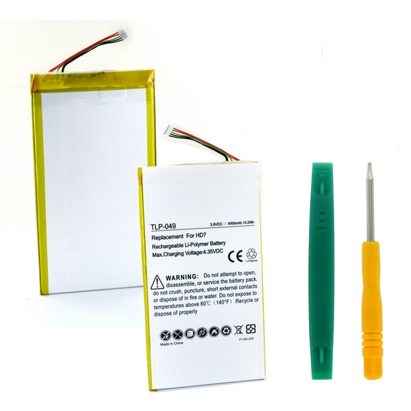 Tablet Ultra Hi-Capacity Battery (Li-Pol, 3.7V, 4000mAh) - Replacement Battery - Installation Tools Included