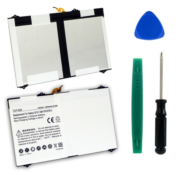 Tablet Ultra Hi-Capacity Battery (Li-Pol, 3.8V, 5870mAh) - Replacement for Samsung EB-BT810, EB-BT810ABE Batteries - Installation Tools Included