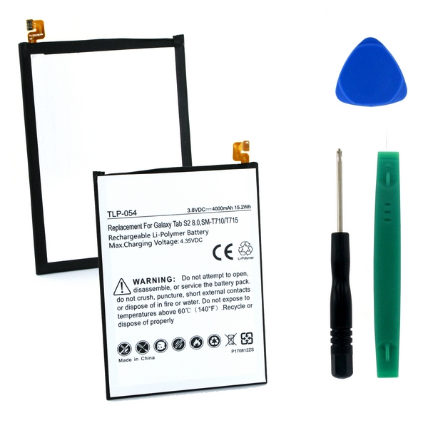 Tablet Ultra Hi-Capacity Battery (Li-Pol, 3.8V, 4000mAh) - Replacement for Samsung EB-BT710, EB-BT710ABE Batteries - Installation Tools Included