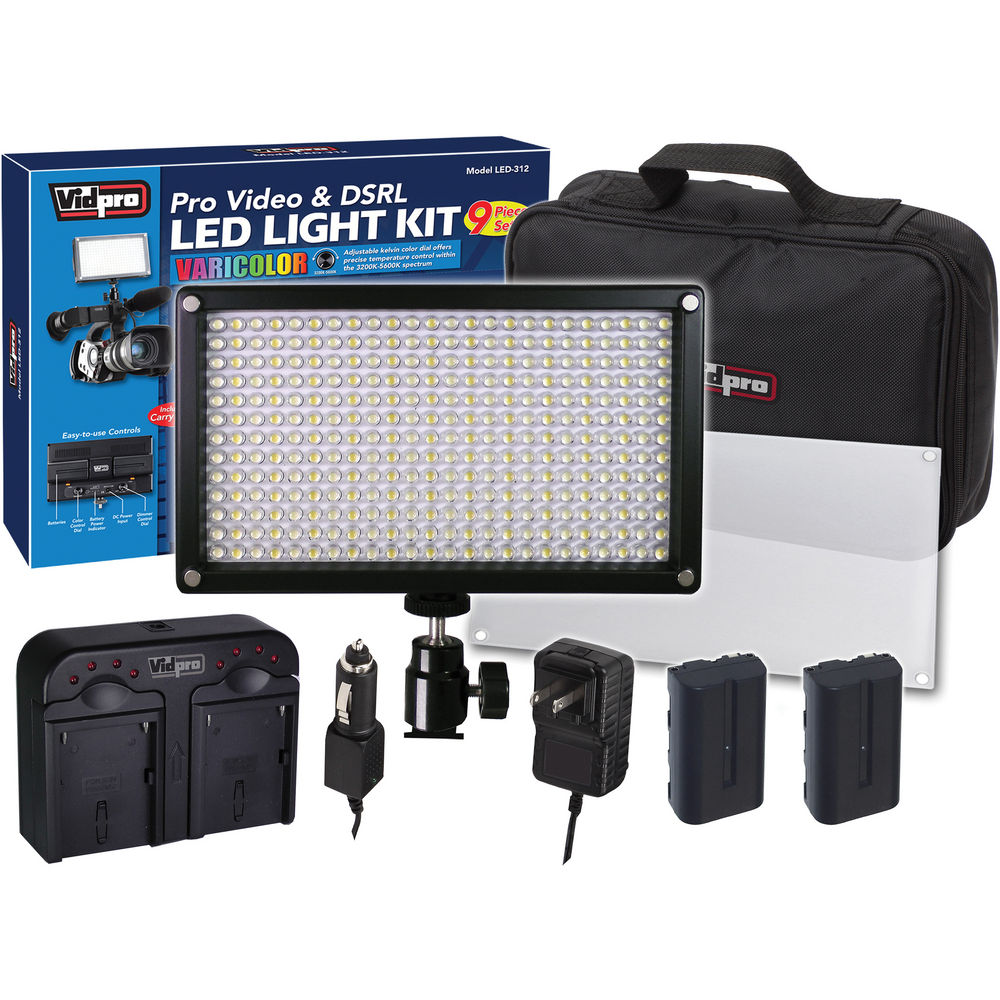 Vidpro Varicolor 312-Bulb Video and Photo LED Light Kit
