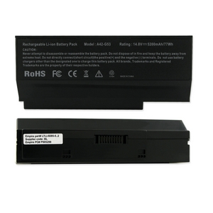LTLI-9285-5.2 Li-Ion Battery - Rechargeable Ultra High Capacity (Li-Ion 14.8V 5200mAh) - Replacement For Asus 14.8V 5200mAh Laptop Battery
