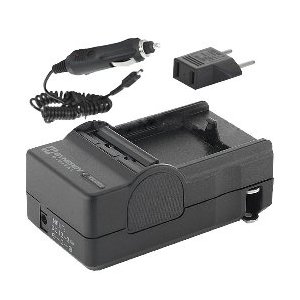 Mini Battery Charger Kit for Fuji NP-85 with Fold-in Wall Plug (Car & EU Adapters Included)
