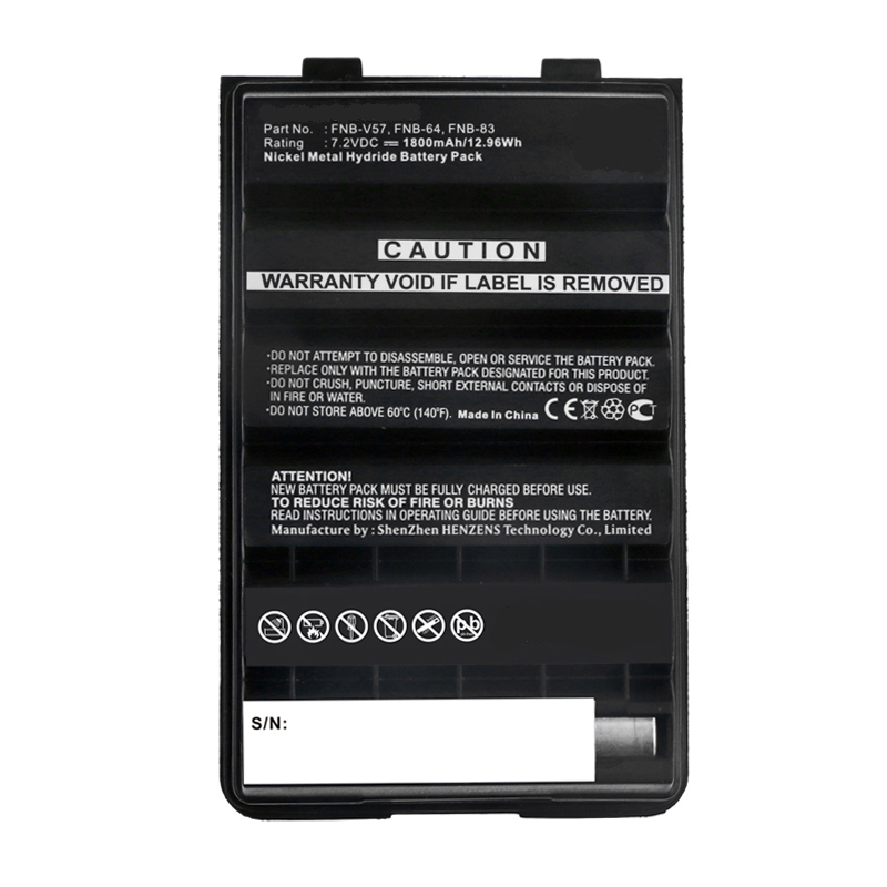 Synergy Digital 2-Way Radio Battery, Compatible with YAESU FNB-64 2-Way Radio Battery (Ni-MH, 7.2V, 1800mAh)