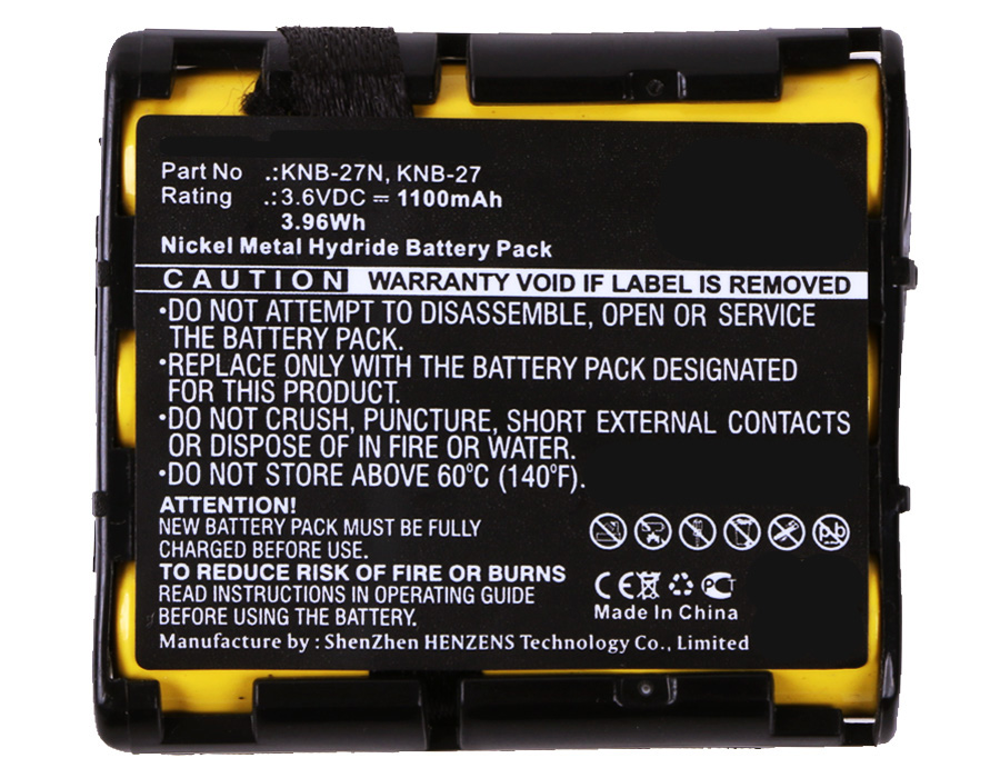 Synergy Digital 2-Way Radio Battery, Compatiable with Kenwood KNB-27, KNB-27N 2-Way Radio Battery (3.6V, Ni-MH, 1100mAh)