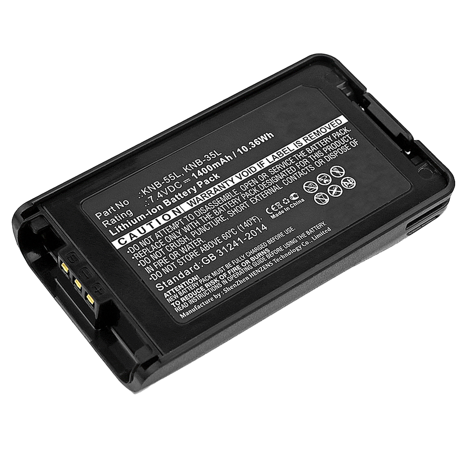 Synergy Digital 2-Way Radio Battery, Compatible with KENWOOD KNB-24L 2-Way Radio Battery (Li-ion, 7.4V, 1400mAh)