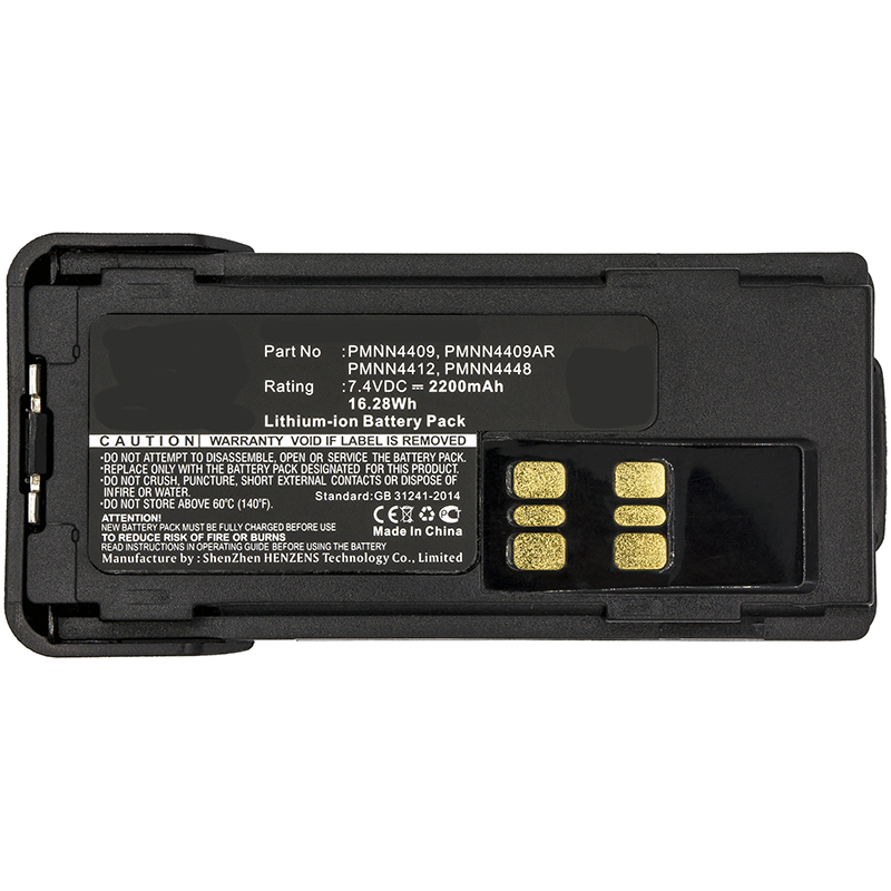 Synergy Digital 2-Way Radio Battery, Compatible with Motorola PMNN4406 2-Way Radio Battery (Li-ion, 7.4V, 2200mAh)
