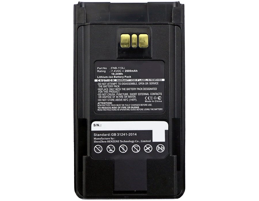 Synergy Digital 2-Way Radio Battery, Compatible with Motorola FNB-V133Li 2-Way Radio Battery (Li-ion, 7.4V, 2600mAh)