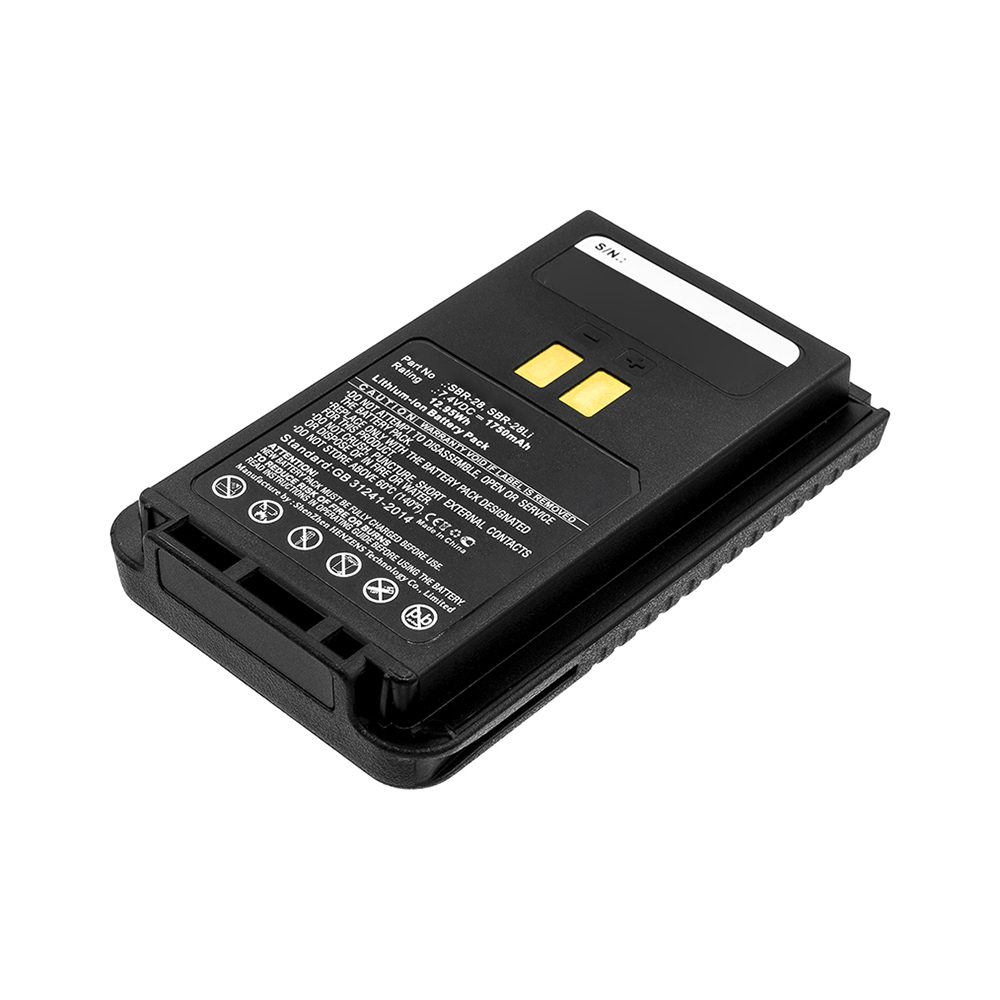 Synergy Digital 2-Way Radio Battery, Compatible with YAESU SBR-28, SBR-28Li 2-Way Radio Battery (7.4V, Li-ion, 1750mAh)