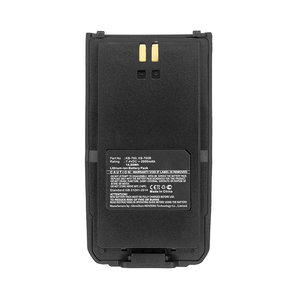 Synergy Digital 2-Way Radio Battery, Compatible with Kirisun KB-760 2-Way Radio Battery (Li-ion, 7.4V, 2000mAh)