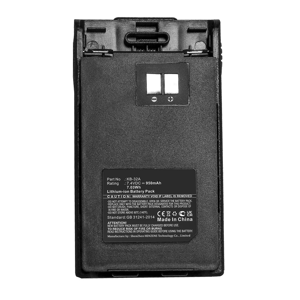 Synergy Digital 2-Way Radio Battery, Compatible with Kirisun KB-32A 2-Way Radio Battery (Li-ion, 7.4V, 950mAh)