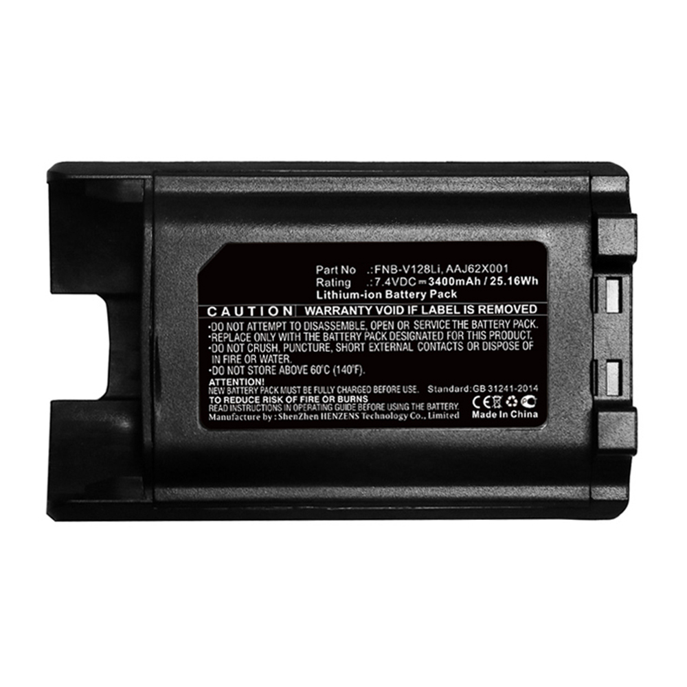 Synergy Digital 2-Way Radio Battery, Compatible with Vertex FNB-V128Li 2-Way Radio Battery (Li-ion, 7.4V, 3400mAh)