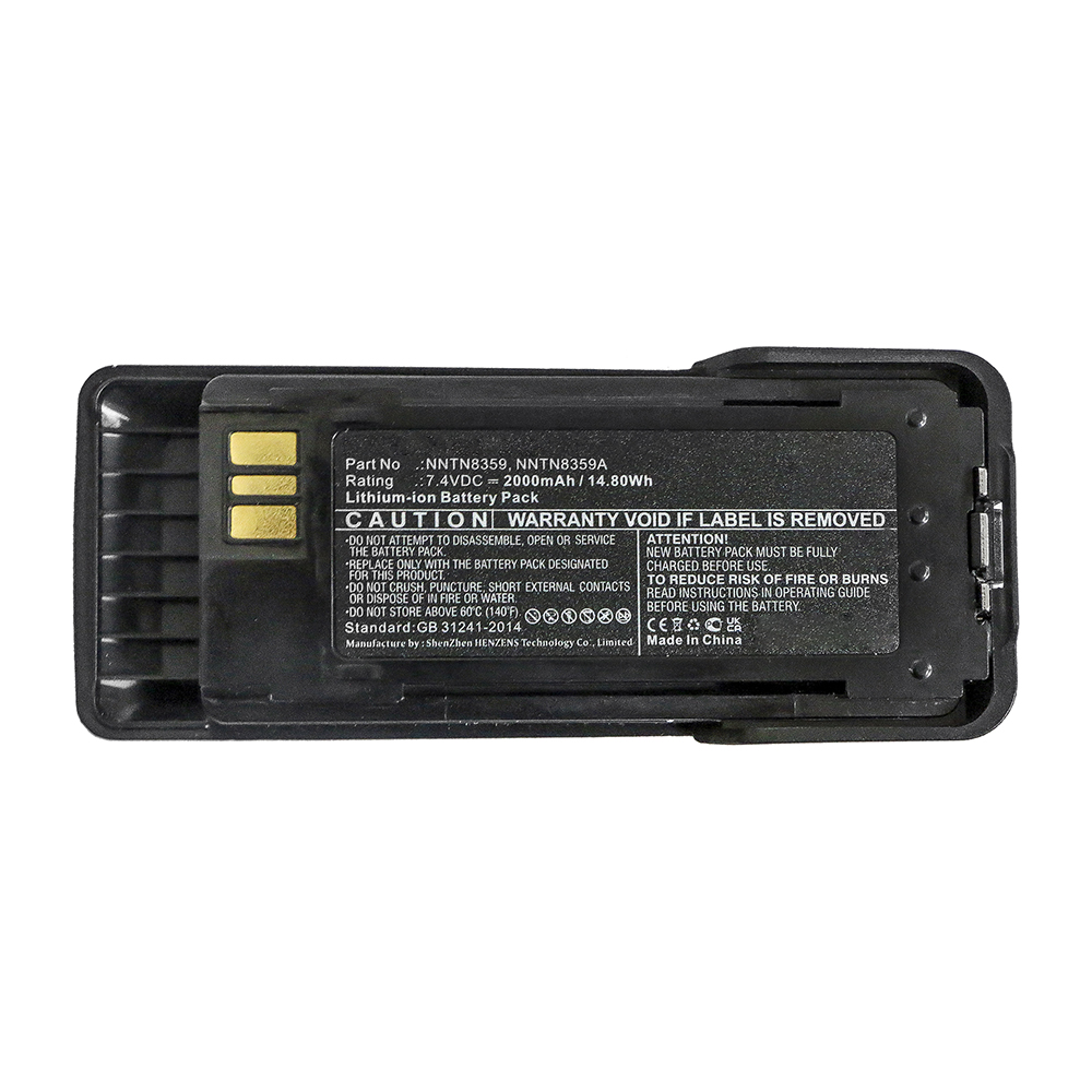 Synergy Digital 2-Way Radio Battery, Compatible with NNTN8359 2-Way Radio Battery (7.4V, Li-ion, 2000mAh)