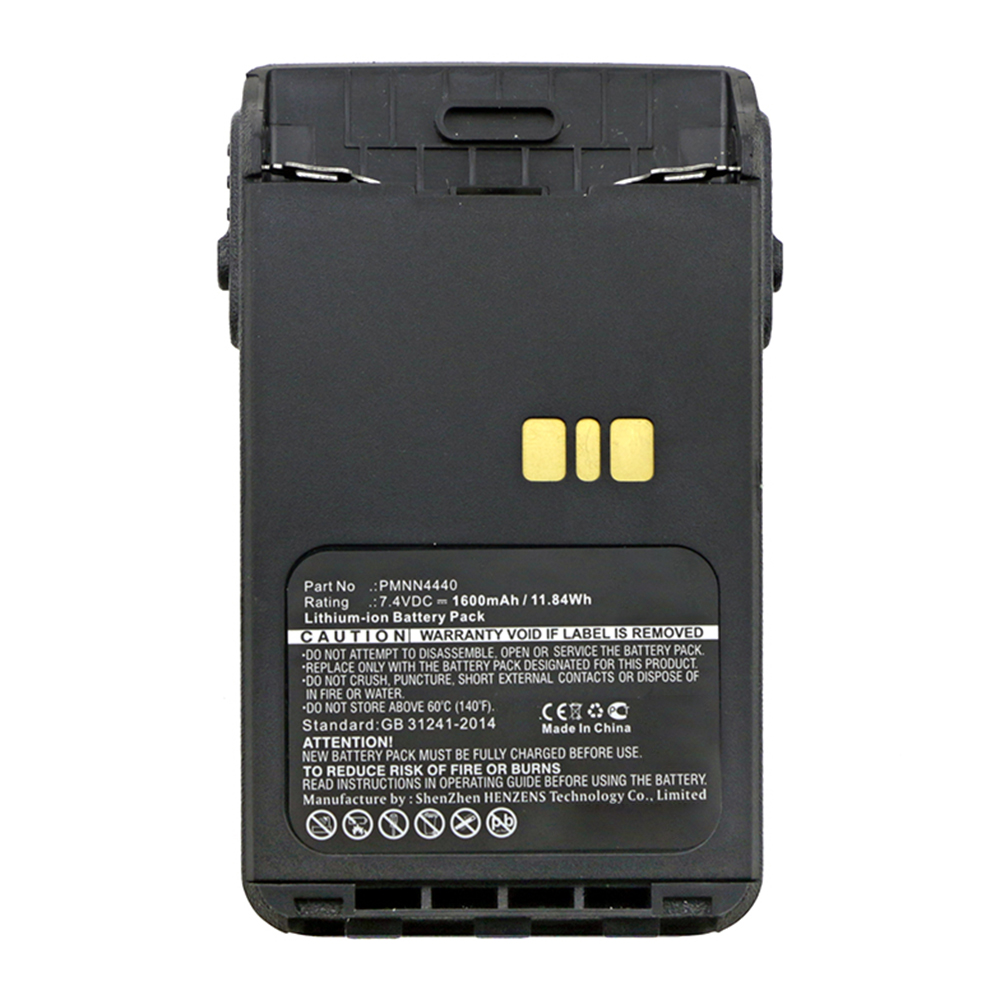 Synergy Digital 2-Way Radio Battery, Compatible with PMNN4440 2-Way Radio Battery (7.4V, Li-ion, 1600mAh)