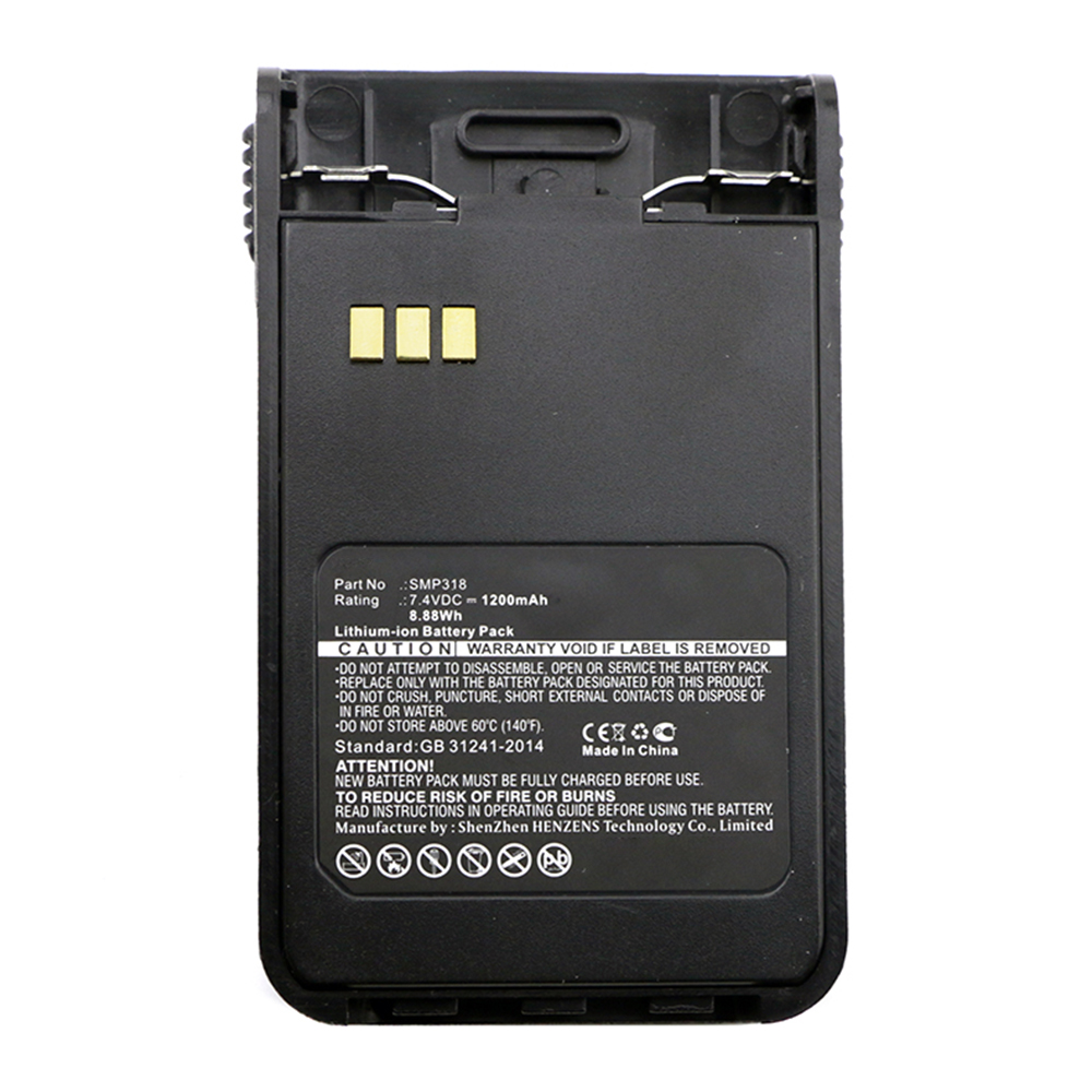 Synergy Digital 2-Way Radio Battery, Compatible with SMP318 2-Way Radio Battery (7.4V, Li-ion, 1200mAh)