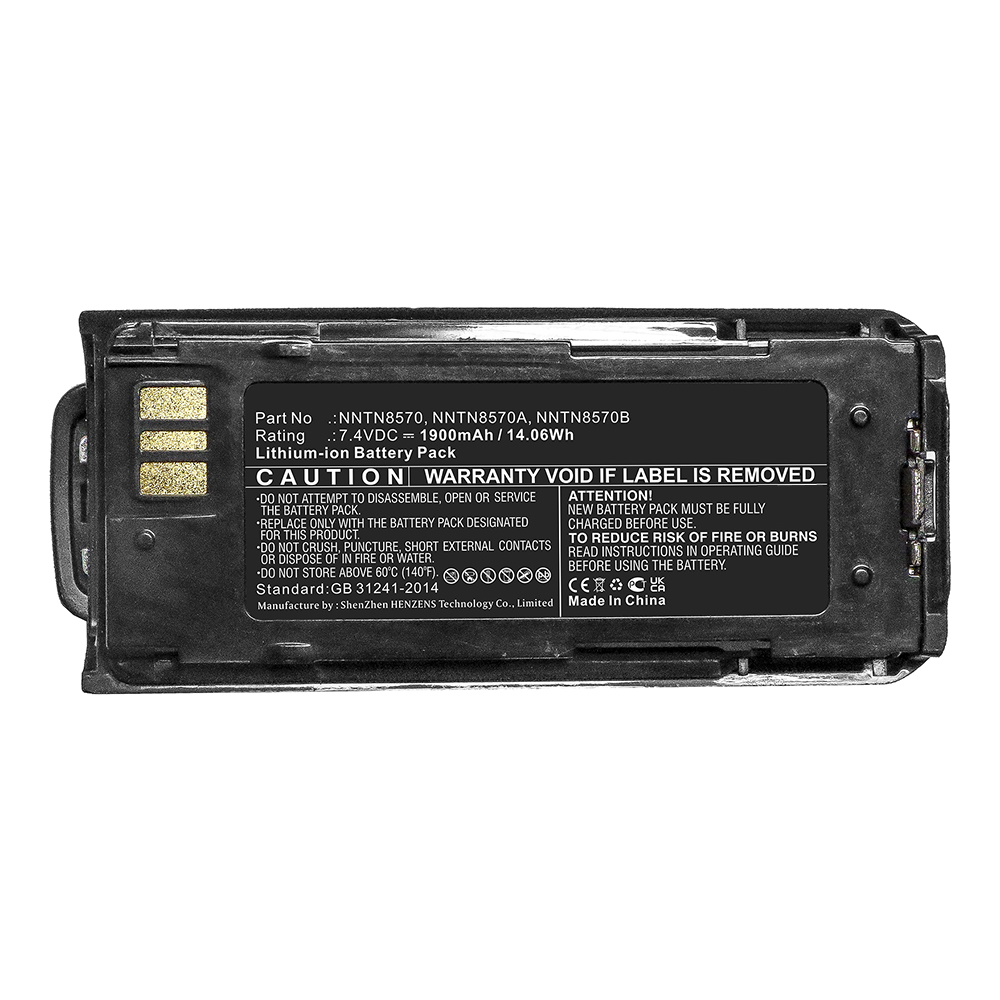 Synergy Digital 2-Way Radio Battery, Compatible with NNTN8570 2-Way Radio Battery (7.4V, Li-ion, 1900mAh)