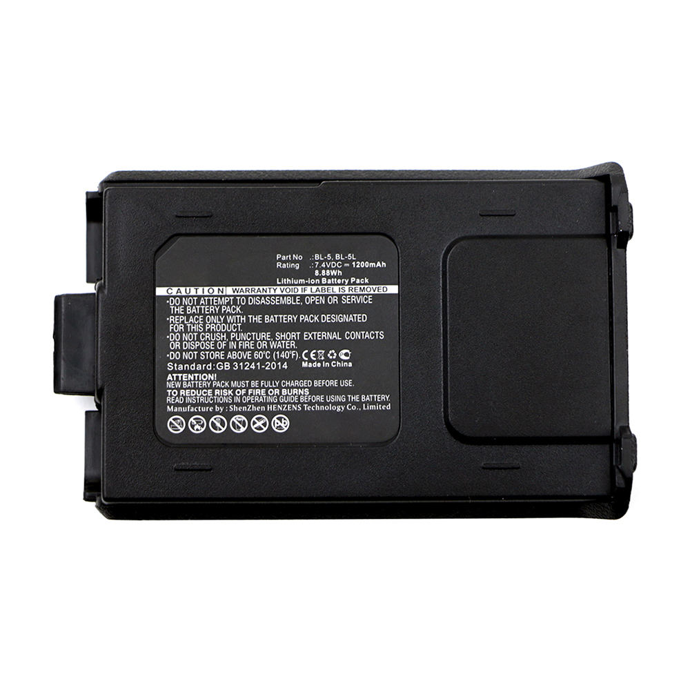 Synergy Digital 2-Way Radio Battery, Compatible with Baofeng BL-5 2-Way Radio Battery (Li-ion, 7.4V, 1200mAh)