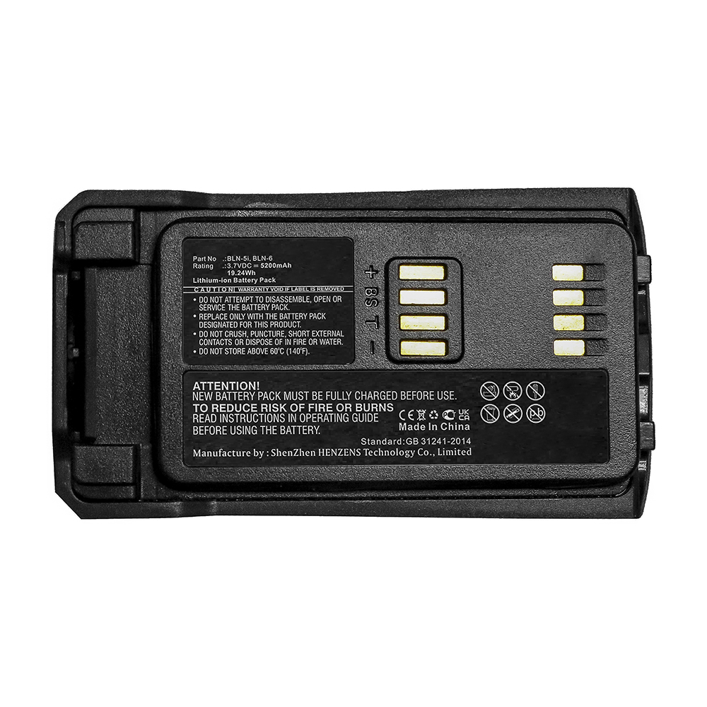 Synergy Digital 2-Way Radio Battery, Compatible with EADS BLN-6 2-Way Radio Battery (Li-ion, 3.7V, 5200mAh)