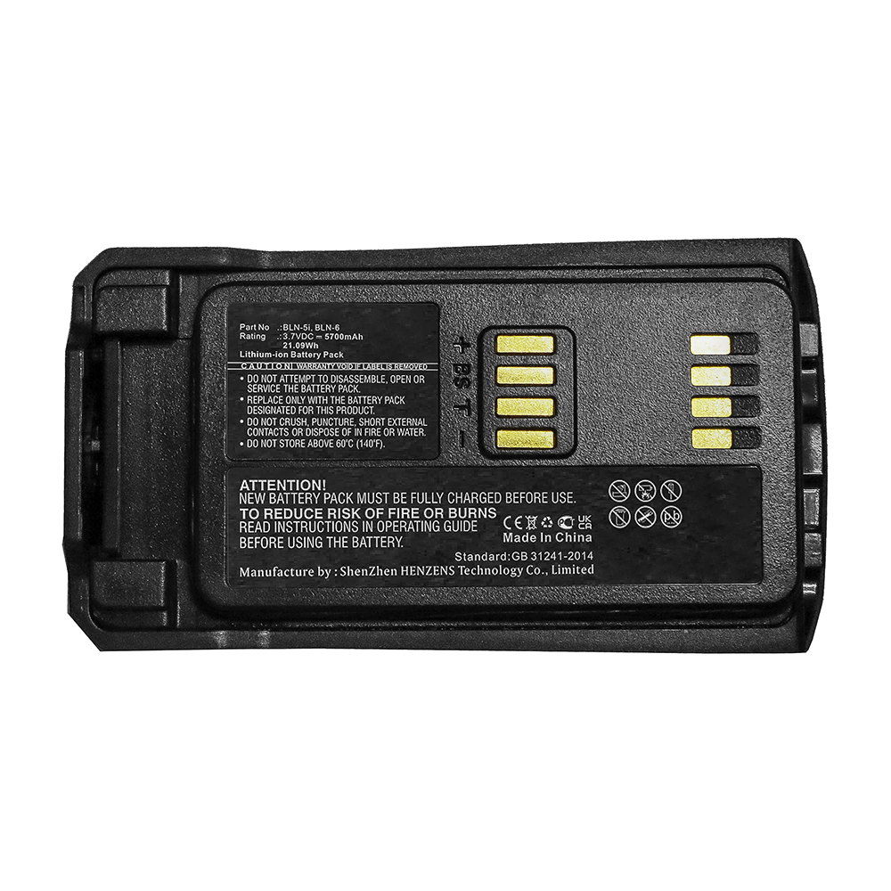 Synergy Digital 2-Way Radio Battery, Compatible with EADS BLN-6 2-Way Radio Battery (Li-ion, 3.7V, 5700mAh)