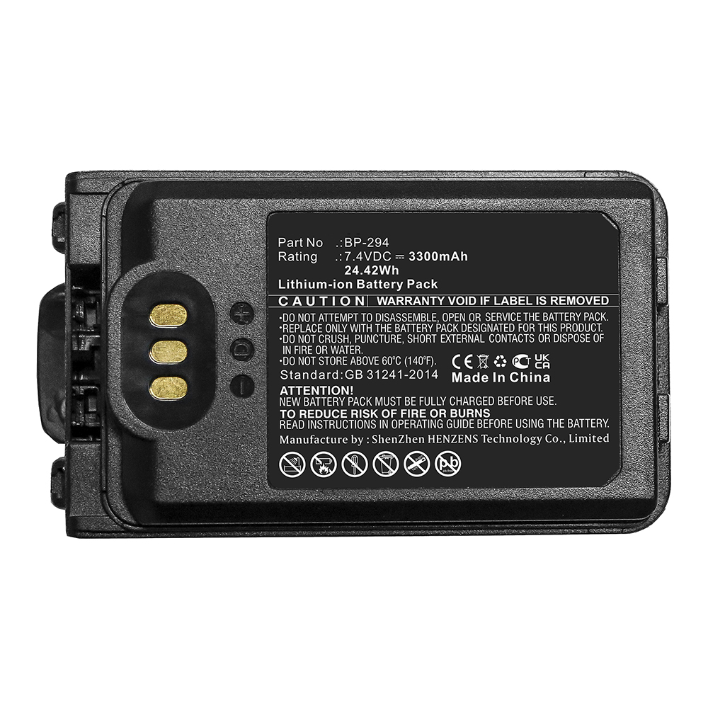 Synergy Digital 2-Way Radio Battery, Compatible with Icom BP-294 2-Way Radio Battery (Li-ion, 7.4V, 3300mAh)