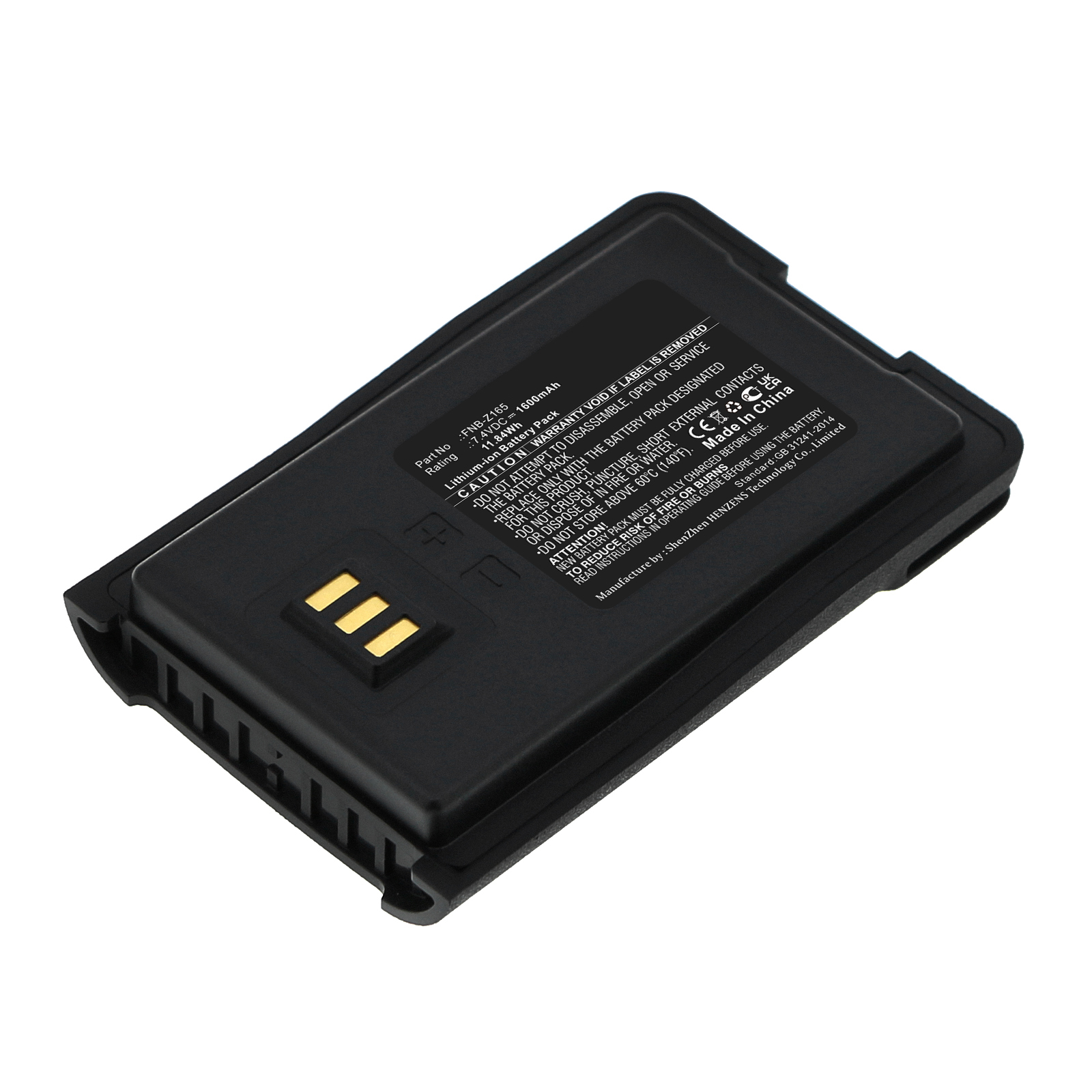 Synergy Digital 2-Way Radio Battery, Compatible with Motorola FNB-Z165 2-Way Radio Battery (Li-ion, 7.4V, 1600mAh)