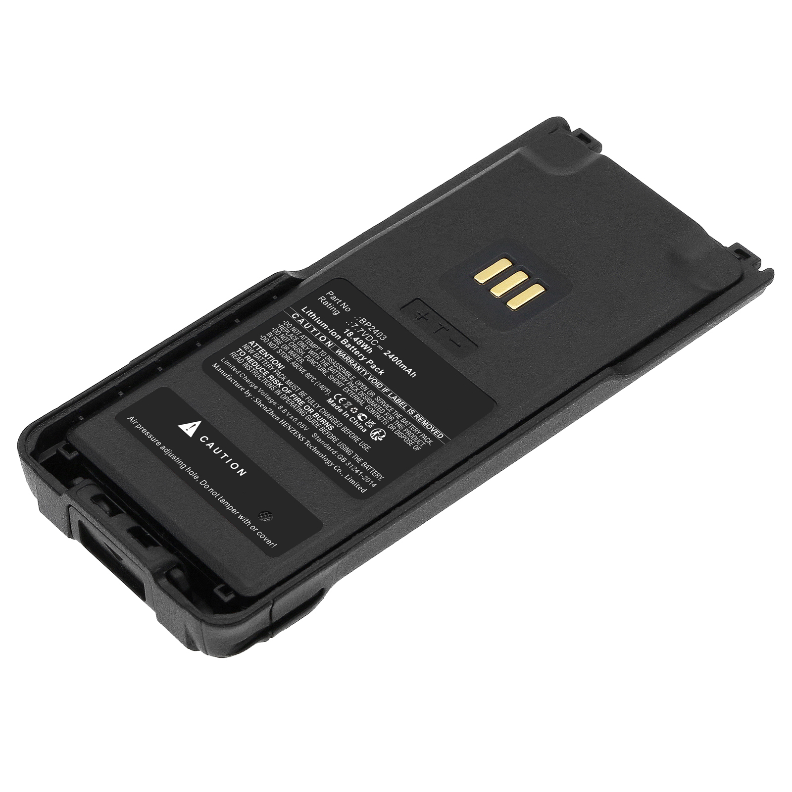 Synergy Digital 2-Way Radio Battery, Compatible with Hytera BP2403 2-Way Radio Battery (Li-ion, 7.7V, 2400mAh)