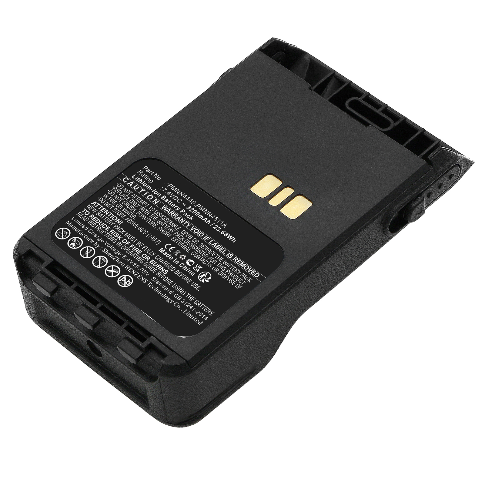 Synergy Digital 2-Way Radio Battery, Compatible with Motorola PMNN4440 2-Way Radio Battery (Li-ion, 7.4V, 3200mAh)