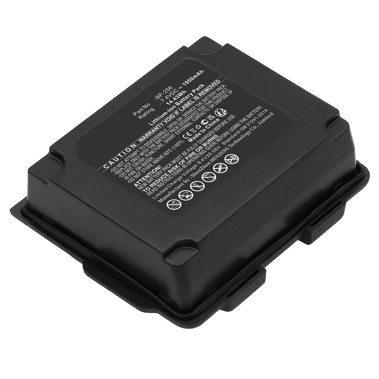 Synergy Digital 2-Way Radio Battery, Compatible with Icom BP-256 2-Way Radio Battery (Li-Ion, 7.4V, 1950mAh)