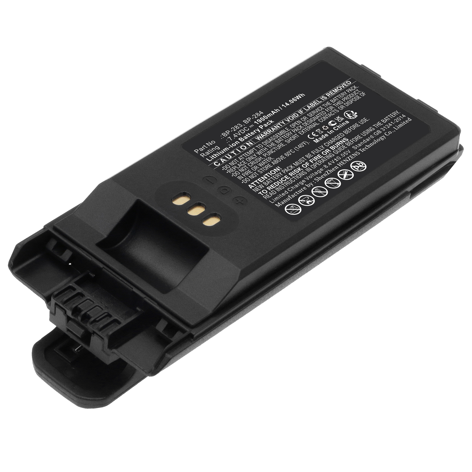 Synergy Digital 2-Way Radio Battery, Compatible with Icom BP-283 2-Way Radio Battery (Li-ion, 7.4V, 1900mAh)