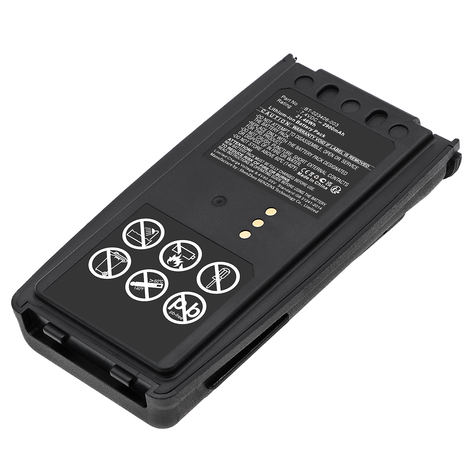 Synergy Digital 2-Way Radio Battery, Compatible with Harris BT-023406-003 2-Way Radio Battery (Li-ion, 7.4V, 2900mAh)