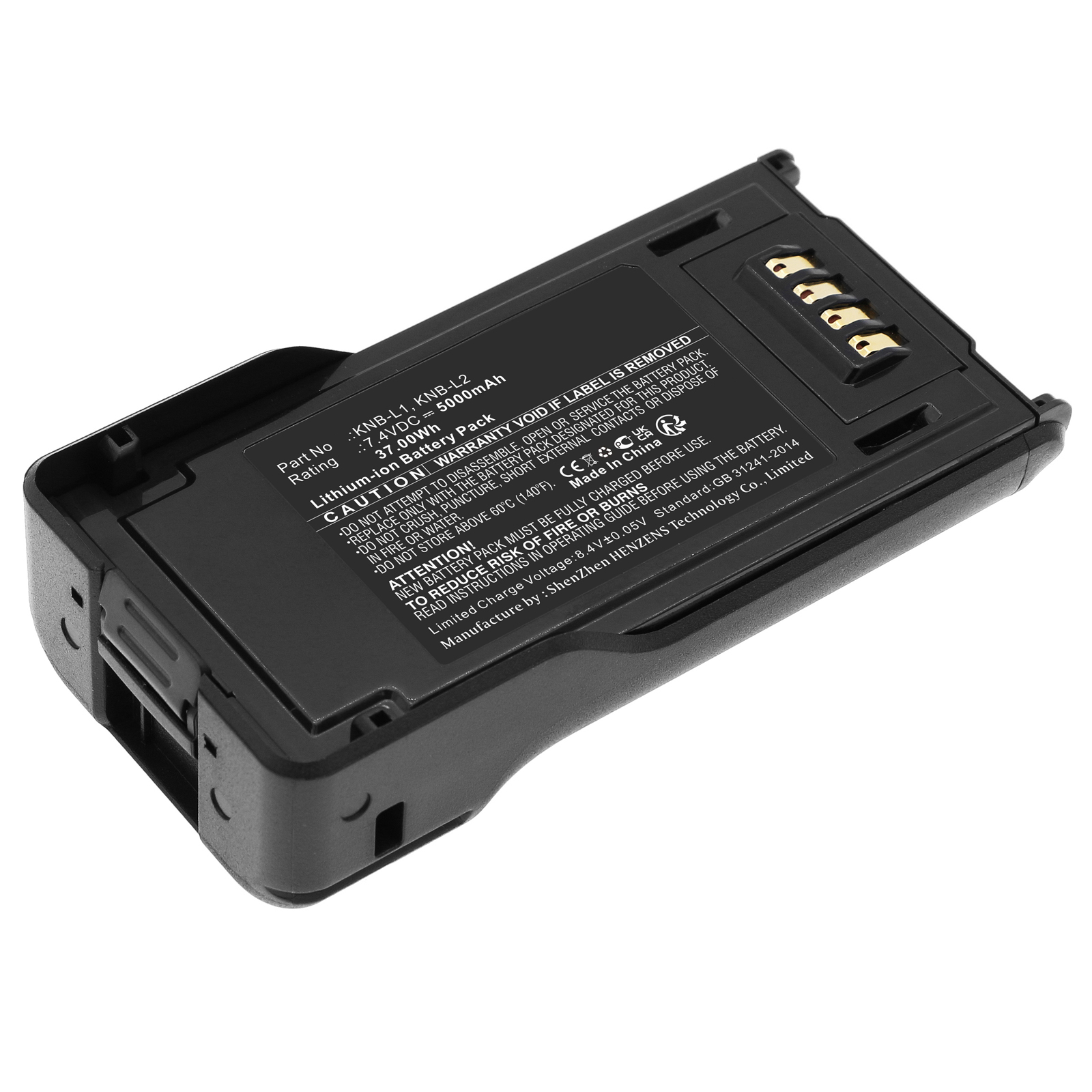 Synergy Digital 2-Way Radio Battery, Compatible with KENWOOD KNB-L1 2-Way Radio Battery (Li-ion, 7.4V, 5000mAh)